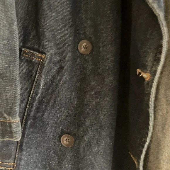 Paper Heart Boretto Long Denim Trench Coat with Belt - Dark Blue - Picture 3 of 12